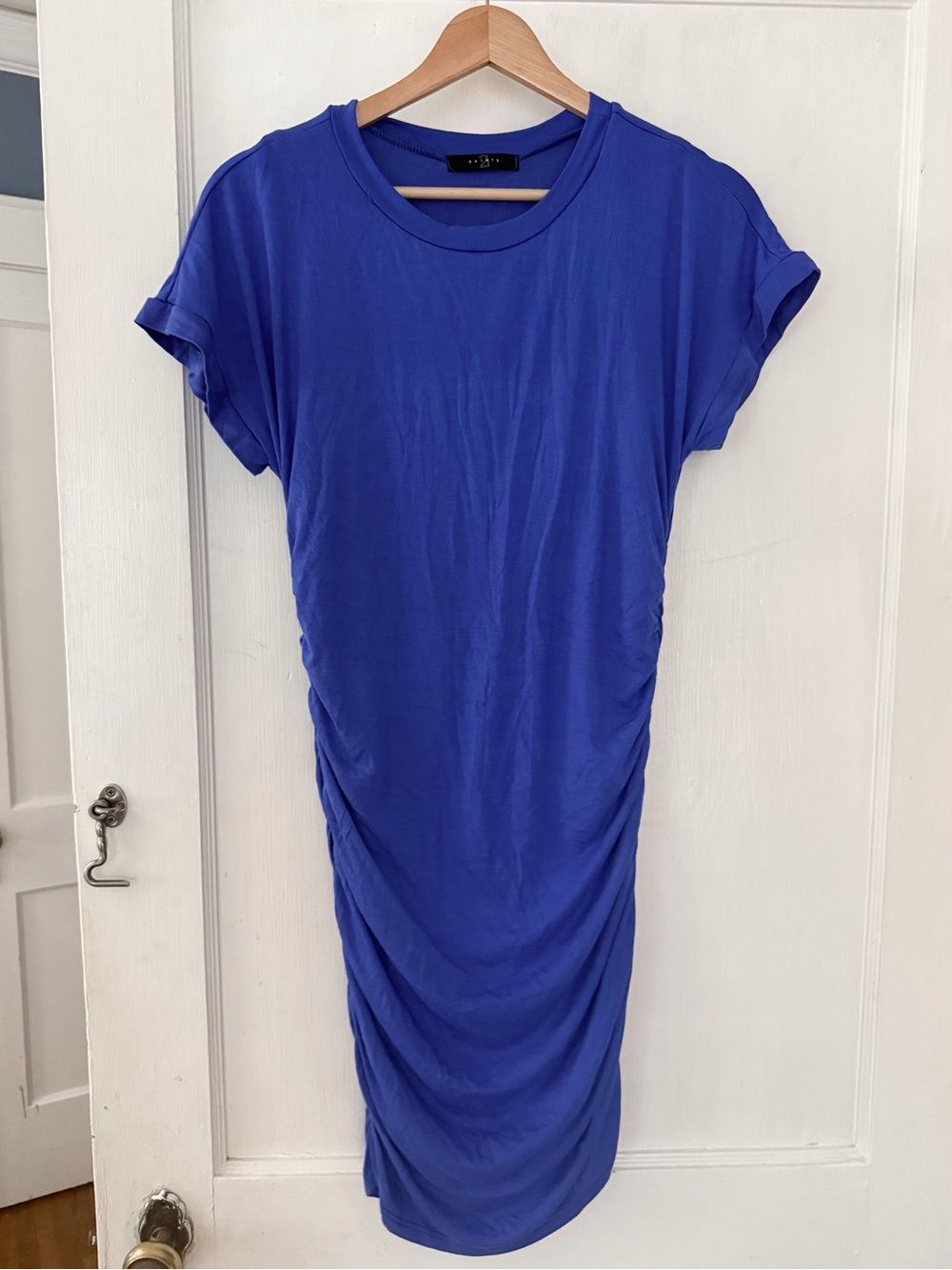 21 Saints Royal Blue Ruched T-Shirt Dress
